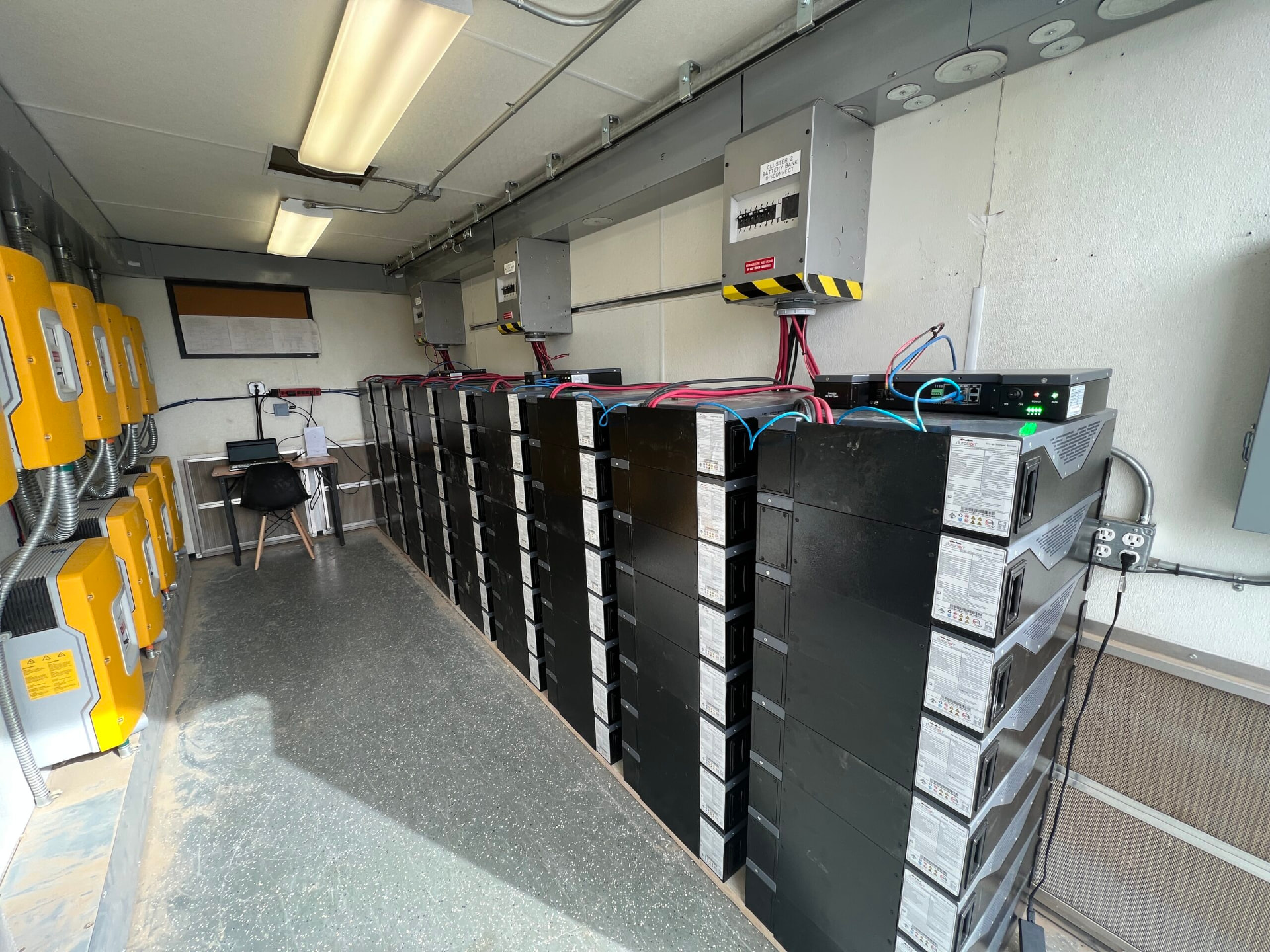 Battery and inverter room at the remote water pumping site